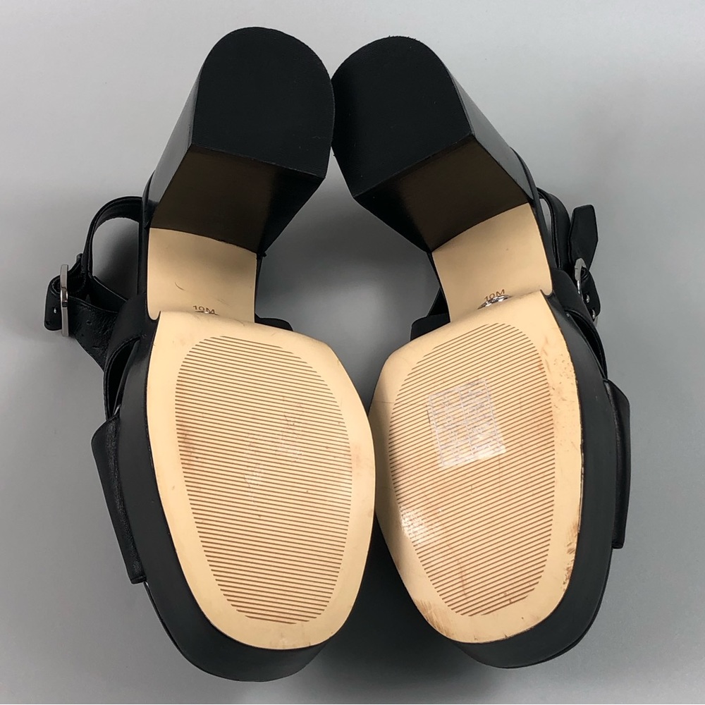 MICHAEL Michael Kors Black Leather Platform Slingback Sandals - Picture 11 of 11